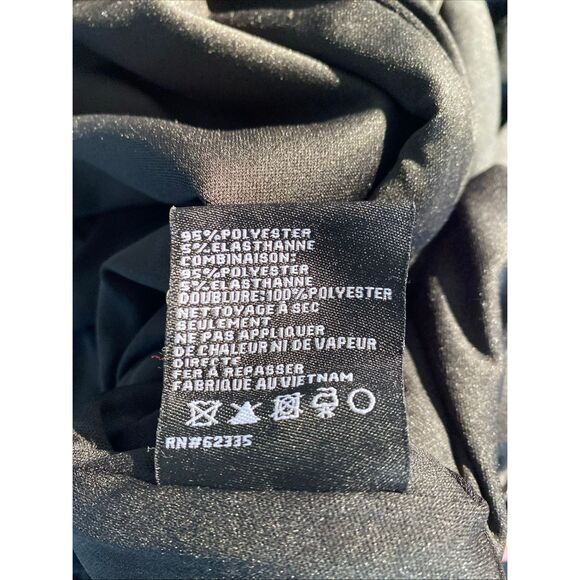 Betsy & Adam Women's Long Sheer Sleeve Mock NeckStretch Scuba Crepe Sheath Gown - Picture 13 of 14